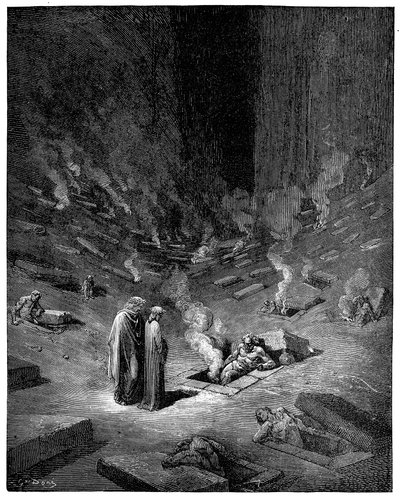 Helvede: byen Dis, den romerske gud for underverdenen, 1863 af Gustave Dore