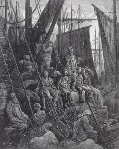 Houndsditch, fra "London, a Pilgrimage", skrevet af William Blanchard Jerrold (1826-94), graveret af Heliodore Joseph Pisan (1822-90), pub. 1872 af Gustave Dore