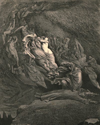 Jeg gennem medfølelse besvimelse, syntes ikke langt fra døden, c1890. af Gustave Dore