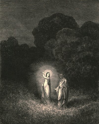 Jeg, som nu byder dig i dette ærinde frem, er Beatrice, c1890. af Gustave Dore