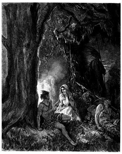Illustration af Gustave Dore (1832-1883) til romanen af Francois Rene de Chateaubriand (1768-1848), Atala, edition Hachette 1863 -. af Gustave Dore