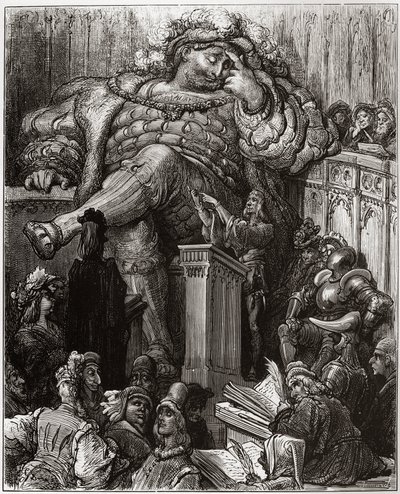 Illustration af Gustave Dore til Grand Gargantuas uvurderlige liv af Francois Rabelais - illustration fra 