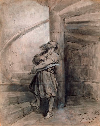 Illustration til eventyret Blåskæg af Charles Perrault, før 1862. af Gustave Dore
