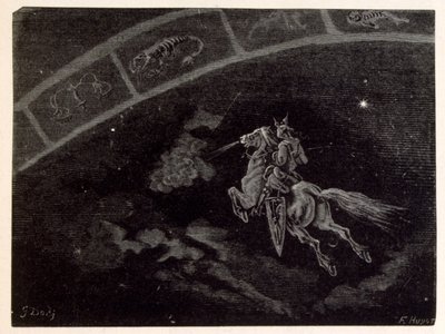 Illustration af stjernetegnet Skorpionen fra La legende de Croque-Mitaine. af Gustave Dore