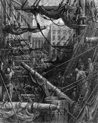 Inde i havnen af Gustave Doré af Gustave Dore