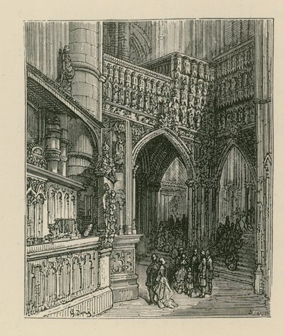 Interiør af Westminster Abbey af Gustave Dore