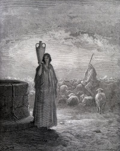Jakob vogtede Labans hjorde af Gustave Dore