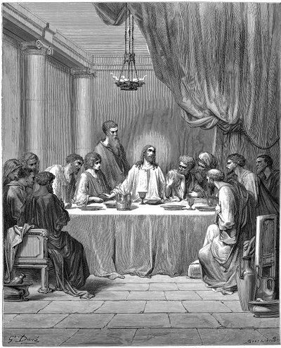 Jesus og hans disciple ved den sidste nadver, 1866 af Gustave Dore