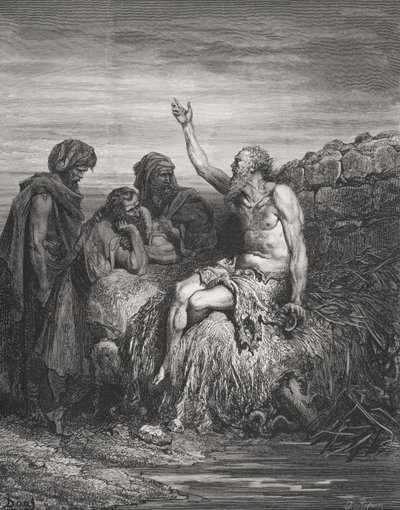 Job og hans venner, Job 6:1-4, illustration fra Dores 