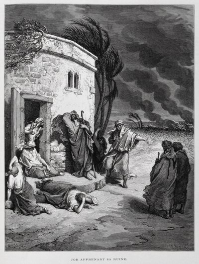 Job forstår sin ruin, Illustration fra Dore-bibelen af Gustave Dore