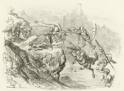 Ridderbedrag i det 12. århundrede (dybtryk) af Gustave Dore