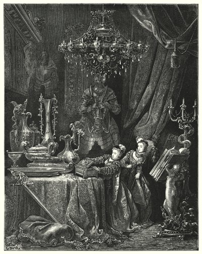 Det blå Skæg; Blå skæg (gravering) af Gustave Dore