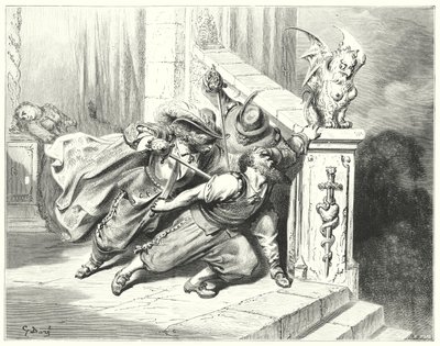 Det blå Skæg; Blå skæg (gravering) af Gustave Dore