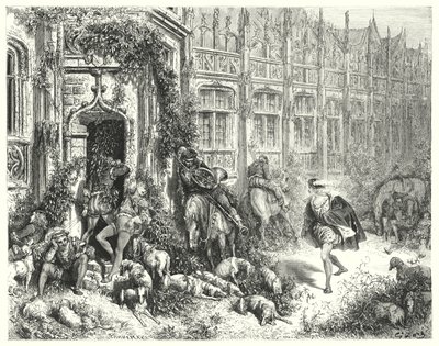 La Belle Au Bois Dormant; Tornerose (gravering) af Gustave Dore