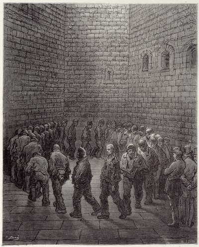 Fangernes gang i fængslet - i "" London" af Gustave Dore af Gustave Dore