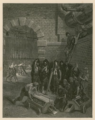 Lambeth Gas Works, London af Gustave Dore