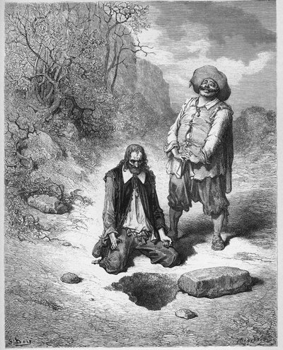 Gnidderen, der mistede sin skat - fra "Fables" af Jean de La Fontaine af Gustave Dore