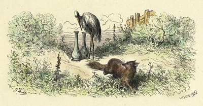 Ræven og storken (stik fra 1861-1868) af Gustave Dore