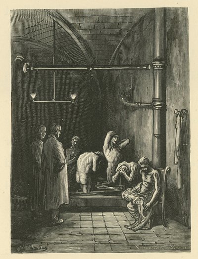 Mænd i badene i tilflugtsstedet af Gustave Dore