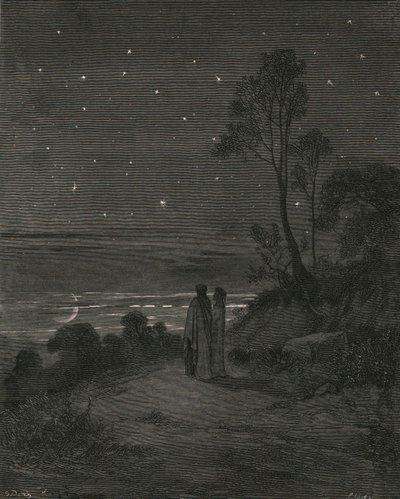 Nu var dagen afsted, c1890. af Gustave Dore