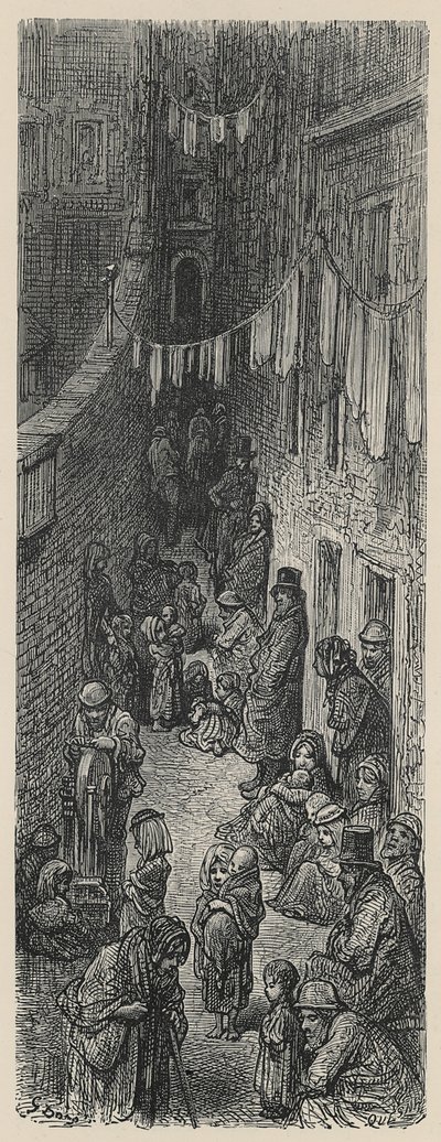 Orange Court, Drury Lane af Gustave Dore