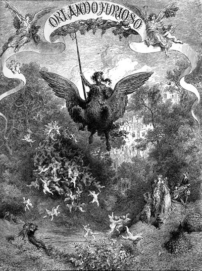 Orlando Furioso af Ludovico Ariosto, omslag af Gustave Dore