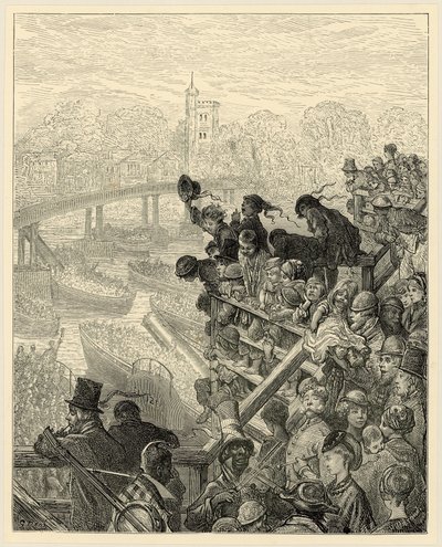Oxford og Cambridge Boat Race, Putney af Gustave Dore