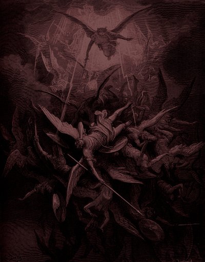 Paradise Lost: Fall of the rebel angels, kunstner Doré af Gustave Dore