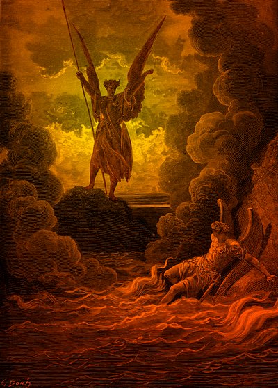 Paradise Lost: Satan og Beelzebub.af Doré af Gustave Dore
