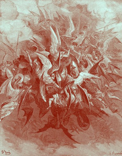 Paradise Lost: The Battle of the Angels. af Gustave Dore