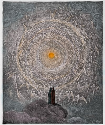 Paradiso, Canto 31 : Den hellige skare danner en rose i det empyriske område af Gustave Dore