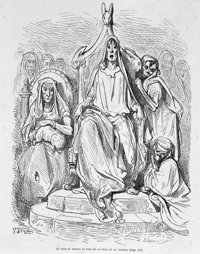 Personificering af frygt og hans familie af Doré af Gustave Dore