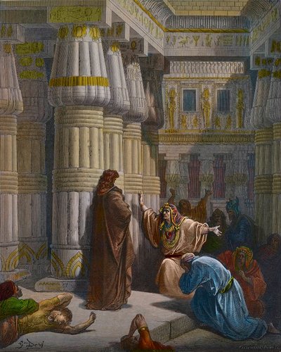 Pharaoh calling upon Mosesdani af Gustave Dore