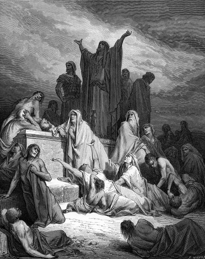 Jerusalems pest, gravering af Doré. - Bibel af Gustave Dore