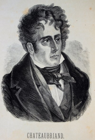 Portræt af François-René, viscount of Chateaubriand 1768-1848, 1880. af Gustave Dore