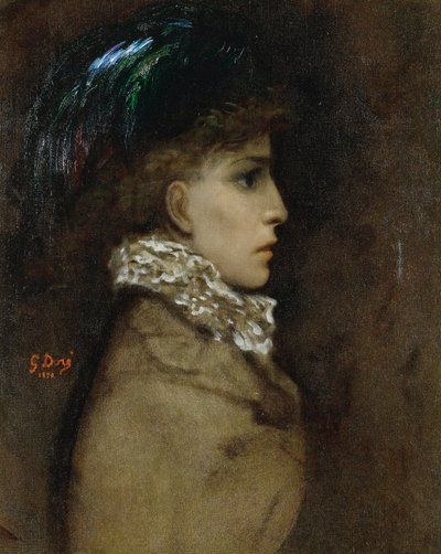 Portræt af skuespillerinden Sarah Bernhardt (1844-1923) Peinture de Gustave Dore (1832-1883) af Gustave Dore