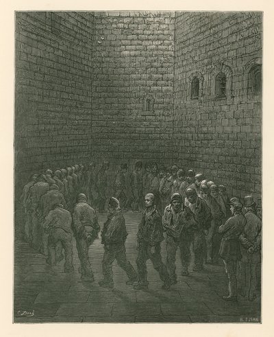 Fanger i Newgate Prison motionsgård af Gustave Dore