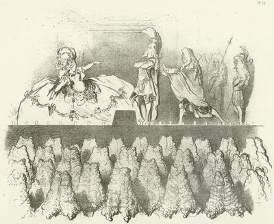 Racine optrådte for retten i Versailles 1695 (dybtryk) af Gustave Dore
