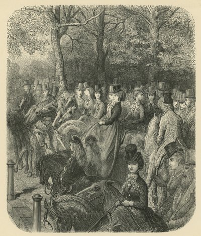 Rotten Row, Hyde Park, London af Gustave Dore