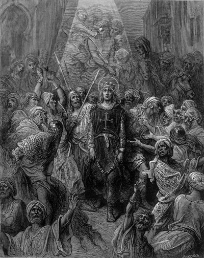 Saint Louis taget til fange i Mansoura under det 7. korstog i 1250 - gravering af Gustave Doré af Gustave Dore