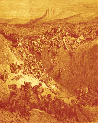 Samson dræber filister med æselkæbe, af Doré - Bibelen af Gustave Dore