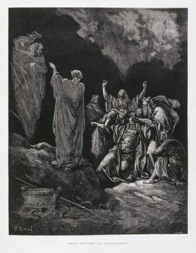 Saul og heksen fra Endor, illustration fra Dore-bibelen af Gustave Dore