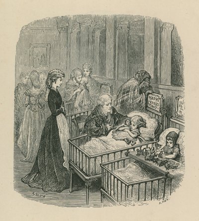 Scene fra et hospital i London af Gustave Dore