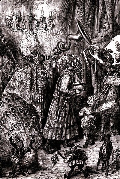 Sømanden Sindbad (Sinbad) - fortællingen om de tusind og en (1001) nat - illustration af Gustave Dore (detalje) - Maxwell-udgave 1865 - Sjette rejse: Til hoffet hos kongen af Serendib af Gustave Dore