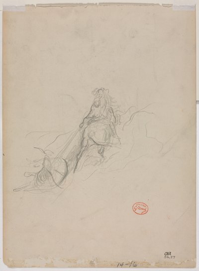 Skitse af jagtscene, ca. 1868. af Gustave Dore