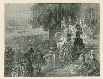Tilskuere, der ser et bådkapløb af Gustave Dore