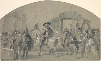 Street Scene recto, Skitser verso, ca. 1848-49. af Gustave Dore
