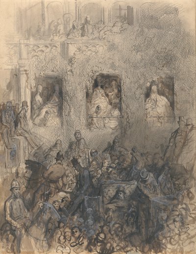 Studie til en blok på vejen af Gustave Dore