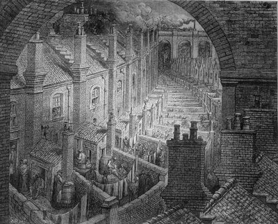 The Back Courses of London - i "" London" af Gustave Dore af Gustave Dore