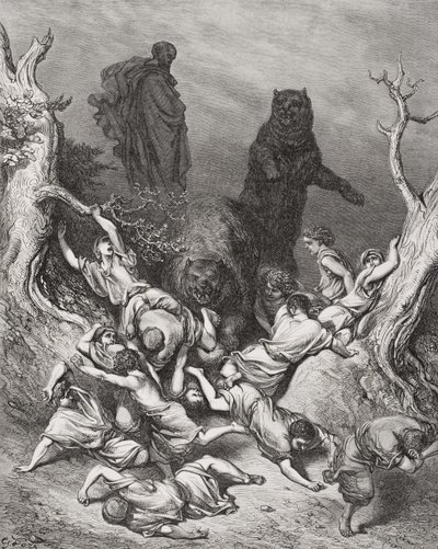 The Children Destroyed by Bears, illustration fra Dores 